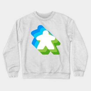 Green and Blue Board Game Meeple Crewneck Sweatshirt